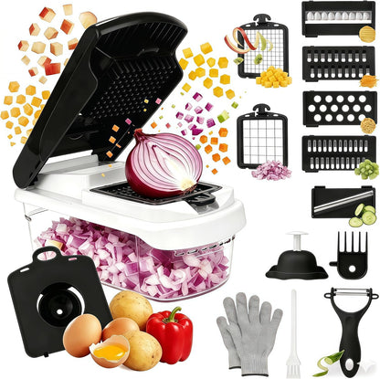 Adjustable Steel Mandoline Slicer Veggie Fruit Kitchen Prep Cutter | Sharp adjustable steel blades, compact structure, quick cleanup, ideal for potato, carrot, onion daily meal prep