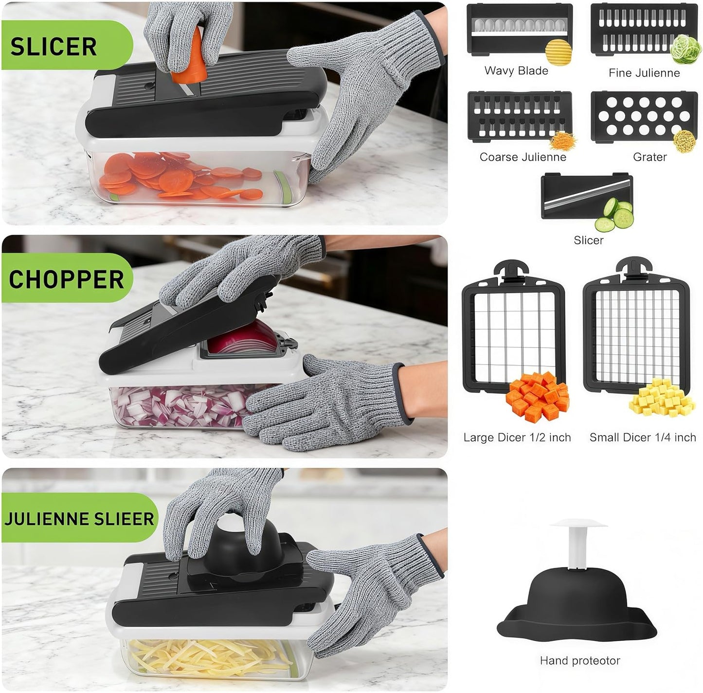 Adjustable Steel Mandoline Slicer Veggie Fruit Kitchen Prep Cutter | Sharp adjustable steel blades, compact structure, quick cleanup, ideal for potato, carrot, onion daily meal prep