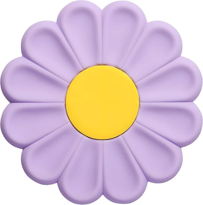 Daisy Silicone Trivet 6.7 Inch Heat Resistant Hot Pad | Food-grade silicone, heat resistant to 446°F. Use as trivet, coffee mat, or placemat. Anti-slip, dishwasher safe, stackable.