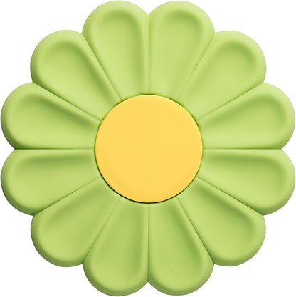 Daisy Silicone Trivet 6.7 Inch Heat Resistant Hot Pad | Food-grade silicone, heat resistant to 446°F. Use as trivet, coffee mat, or placemat. Anti-slip, dishwasher safe, stackable.