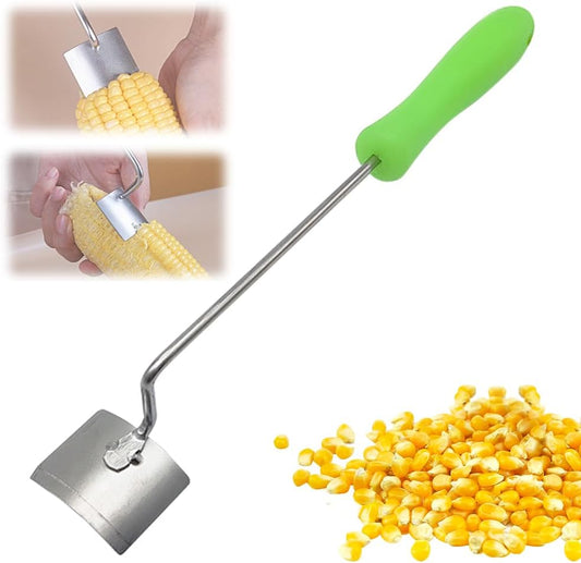 Easy Clean Corn Cob Peeler, 2025 Upgrade Corn Peeler for Corn on the Cob Cut Corn off the Cob, Long Handle Stainless Steel Corn Stripper Tool for Home Kitchen Outdoor Dining (1)