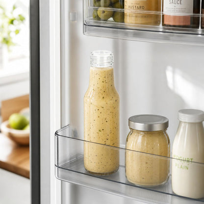 Salad Dressing Container 16 Oz Glass 2 Pack, Salad Dressing Shaker Bottle, Leakproof Glass Shaker Bottle for Oil Vinegar Kitchen Fridge Storage Meal Prep Lunch and On the Go