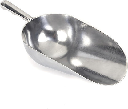Heavy-Duty Cast Aluminum Kitchen Scoop - Rust-Proof, Ergonomic S-Handle Ice Cube Endurance Scoopfor Ice, Candy, Popcorn, Coffee Beans, Flour & Pet Food - Commercial-Grade Durable Design (L（24oz）)