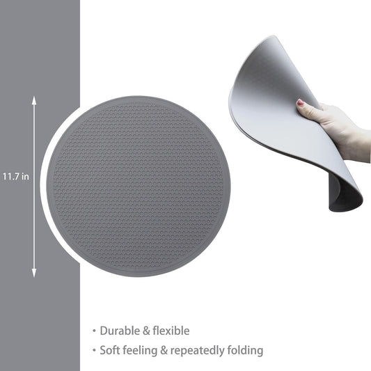 Silicone Microwave Mat - 11.7" x 11.7" - Non-Slip Silicone Trivet, Hot Pot Holder, Jar Opener, Dishwasher Safe