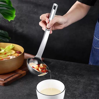 Fat Separator, Premium 304 Stainless Steel Oil Separator Soup Ladle Gravy Separator Skimmer with Hanging Hole, Kitchen Cooking Fat Remover Strainer Spoon for Soups, Sauces, Stews, 1 Pcs, 12 Inch