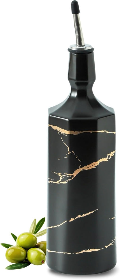 Ceramic Olive Oil Dispenser Bottle, White Oil Dispenser Bottle for Kitchen, Large Capacity 26oz Oil and Vinegar Bottles Dispenser