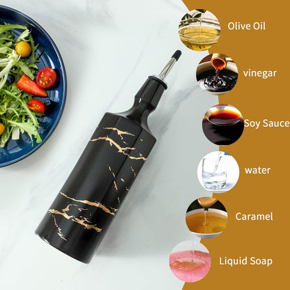Ceramic Olive Oil Dispenser Bottle, White Oil Dispenser Bottle for Kitchen, Large Capacity 26oz Oil and Vinegar Bottles Dispenser