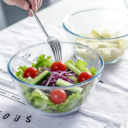 5 Inch Glass Mixing Bowls Set of 4, Round Glass Serving Bowls with Lid for Salad, Pasta, Soup, Cereal-Dishwasher & Microwave & Oven Safe