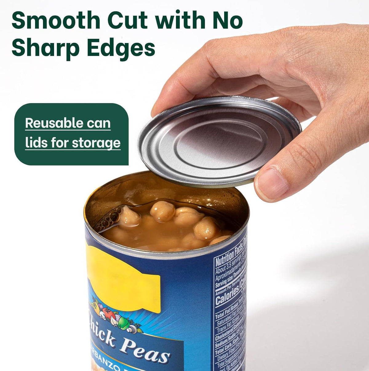 Side Cut Manual Can Opener, Smooth Cut with No Sharp Edges, Black