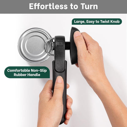 Side Cut Manual Can Opener, Smooth Cut with No Sharp Edges, Black