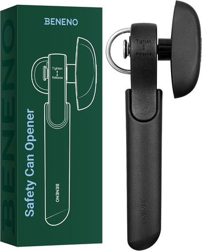 Side Cut Manual Can Opener, Smooth Cut with No Sharp Edges, Black