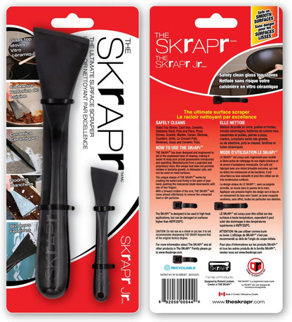 Plastic Scraper Tool, 2 Pack, Non-Scratch, 1.7 Inch Wide Blade | Long Ergonomic Handle, Heat Resistant (460F), Dishwasher Safe - Clean Ovens, Countertops, Hard Floors, Walls, and Windows