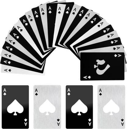 40Pcs Ace of Spades Bottle Openers, Poker Card Bottle Openers Portable Stainless Steel Can Opener Credit Card Size Beer Bottles Can Cap Opener for Wallet Pocket Wedding Party Good Gift