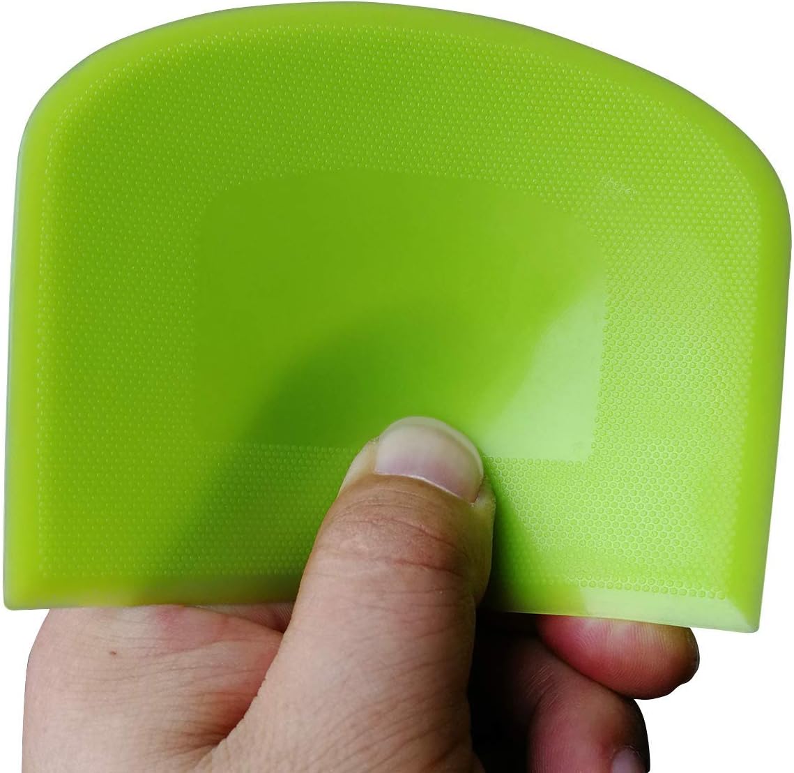 Bowl Spatula & Bench Scraper,Flexible Plastic Multipurpose Kitchen Pastry Cutter Tool,Food Scrappers for Bread Dough Baking Cake Fondant Icing,Set of 2 Pieces - White,Green