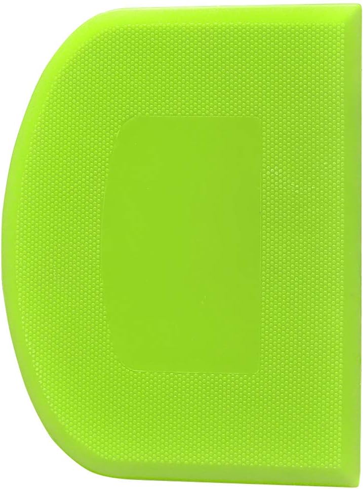 Bowl Spatula & Bench Scraper,Flexible Plastic Multipurpose Kitchen Pastry Cutter Tool,Food Scrappers for Bread Dough Baking Cake Fondant Icing,Set of 2 Pieces - White,Green