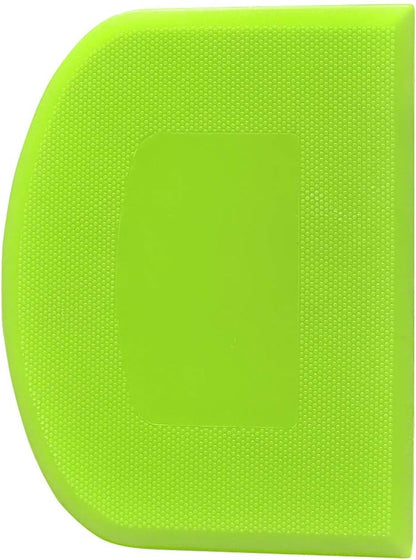 Bowl Spatula & Bench Scraper,Flexible Plastic Multipurpose Kitchen Pastry Cutter Tool,Food Scrappers for Bread Dough Baking Cake Fondant Icing,Set of 2 Pieces - White,Green