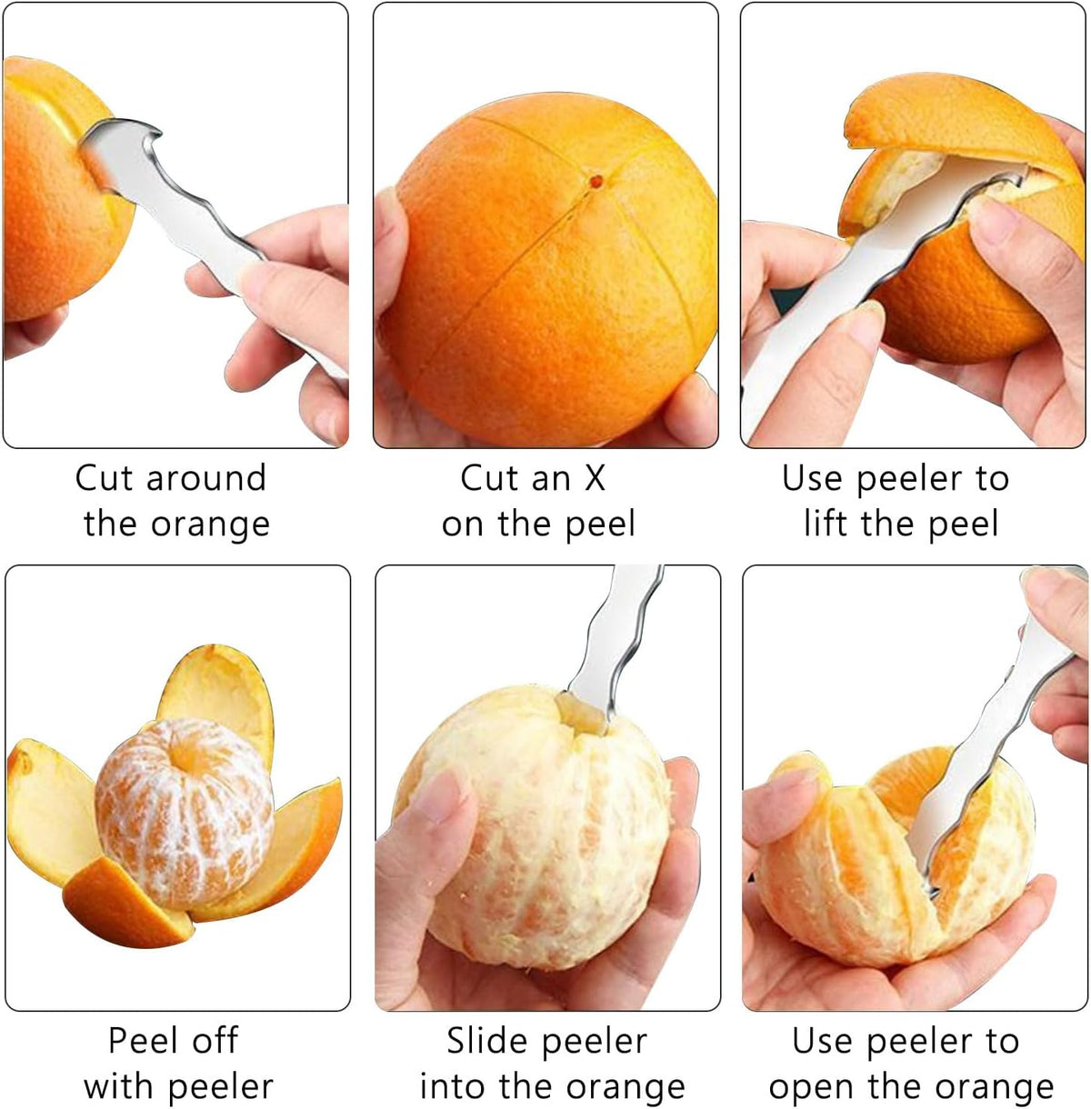 2 Pcs Orange Peeler Tool 304 Stainless Steel