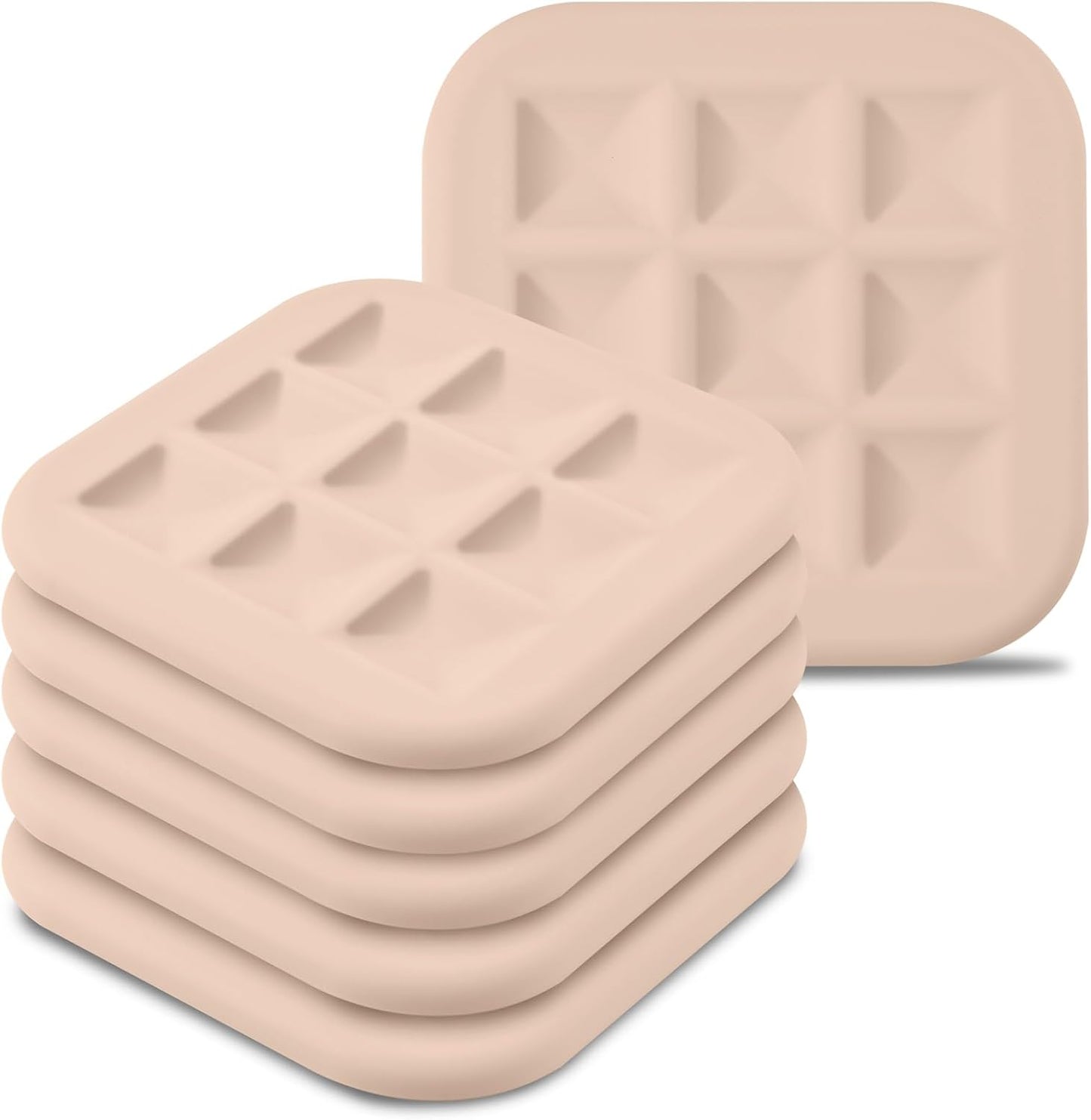 Silicone Trivets for Hot Pots and Pans, Pot Holders Hot Pads 6 Pack Silicone Mats for Kitchen Counter, Soft Durable Drying Mat, Jar Opener and Coasters (Brown)