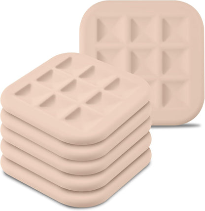 Silicone Trivets for Hot Pots and Pans, Pot Holders Hot Pads 6 Pack Silicone Mats for Kitchen Counter, Soft Durable Drying Mat, Jar Opener and Coasters (Brown)