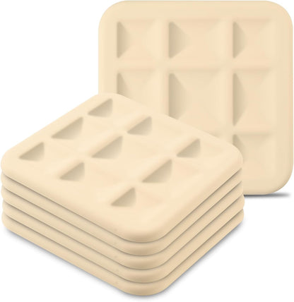 Silicone Trivets for Hot Pots and Pans, Pot Holders Hot Pads 6 Pack Silicone Mats for Kitchen Counter, Soft Durable Drying Mat, Jar Opener and Coasters (Brown)