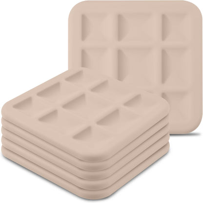 Silicone Trivets for Hot Pots and Pans, Pot Holders Hot Pads 6 Pack Silicone Mats for Kitchen Counter, Soft Durable Drying Mat, Jar Opener and Coasters (Brown)