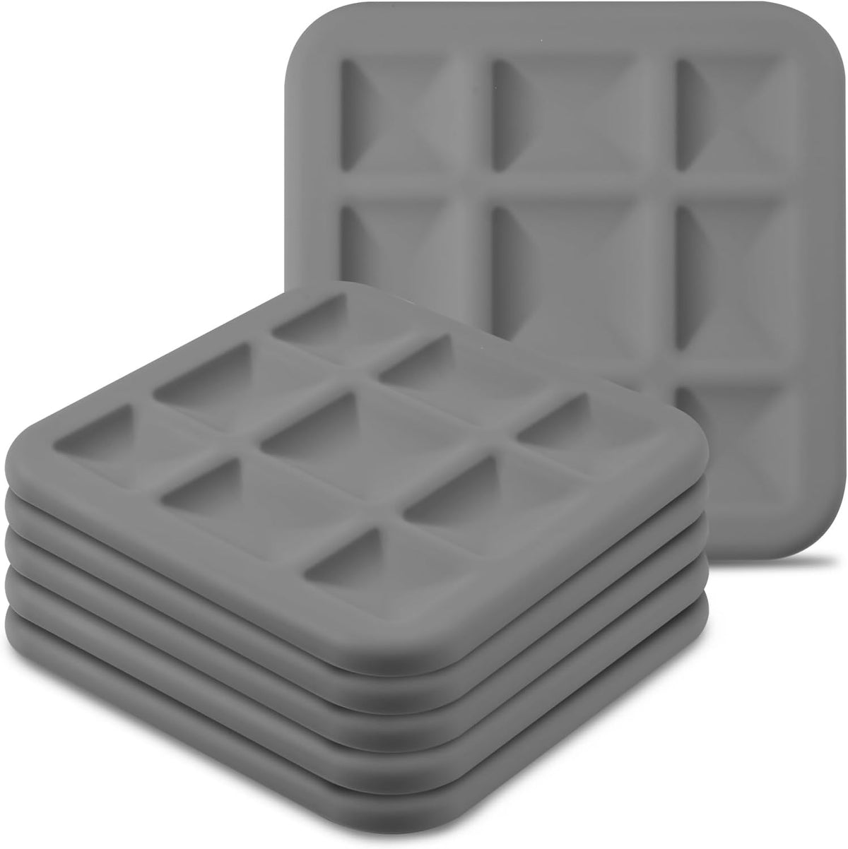 Silicone Trivets for Hot Pots and Pans, Pot Holders Hot Pads 6 Pack Silicone Mats for Kitchen Counter, Soft Durable Drying Mat, Jar Opener and Coasters (Brown)
