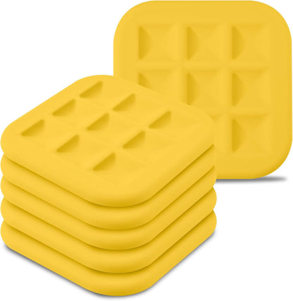 Silicone Trivets for Hot Pots and Pans, Pot Holders Hot Pads 6 Pack Silicone Mats for Kitchen Counter, Soft Durable Drying Mat, Jar Opener and Coasters (Brown)