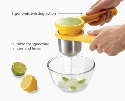 Helix Garlic Press Mincer Ergonomic Twist-Action Hand Juicer, Stainless Steel