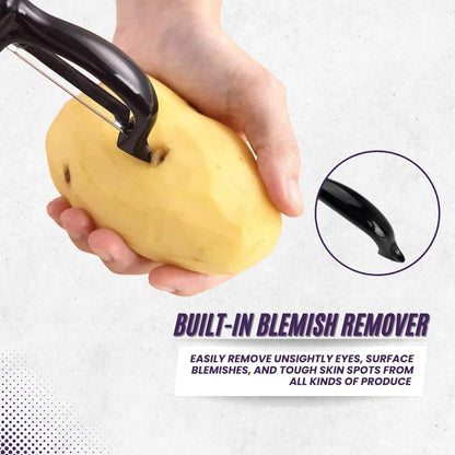 Premium Swivel Peeler- Super Sharp Stainless Steel Blades for fast and efficient Kitchen Prep- Ergonomic Handle- Dishwasher Safe- Equipped with sharp tip to remove Blemishes on Vegetables