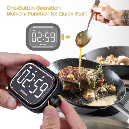 Digital Kitchen Timer for Cooking, Rechargeable 4-Levels Alarm Productivity Timer IDT-02 for Kids, Adults, Teachers, Large LED Smart Countdown Countup Magnetic Timer for Classroom Office