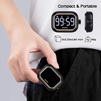 Digital Kitchen Timer for Cooking, Rechargeable 4-Levels Alarm Productivity Timer IDT-02 for Kids, Adults, Teachers, Large LED Smart Countdown Countup Magnetic Timer for Classroom Office
