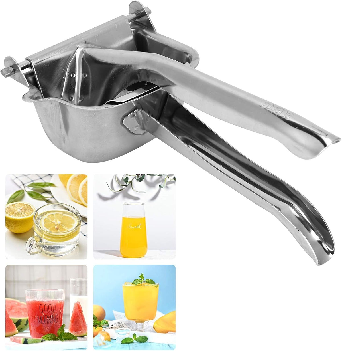 Manual Juicer, 304 Stainless Steel Lime Squeezer Tomato Press Manual Citrus Juicer with Comfortable Handle Kitchen Accessories Fresh Fruit Juice Extractor for Lemon Grape Fruit