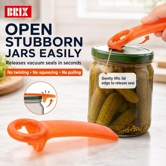 Original Easy Jar Key Opener, Frosted Orange, Vacuum-Seal Release Tool For Stubborn Lids, Arthritis And Carpal Tunnel Aid