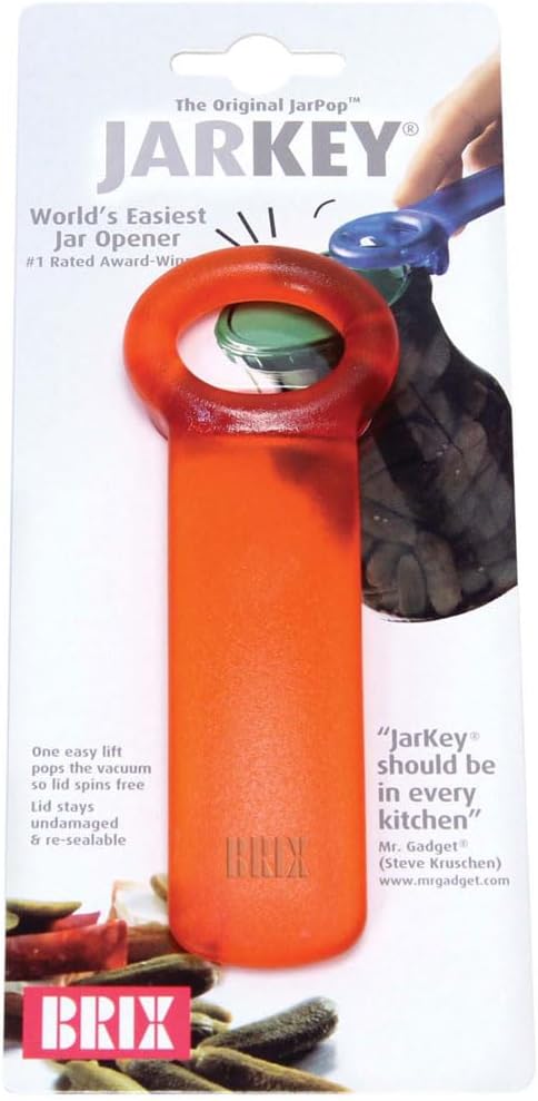 Original Easy Jar Key Opener, Frosted Orange, Vacuum-Seal Release Tool For Stubborn Lids, Arthritis And Carpal Tunnel Aid