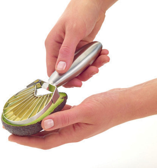 KCAVOCADO Stainless Steel Avocado Slicer and Scooper, 18 cm (7"), Silver