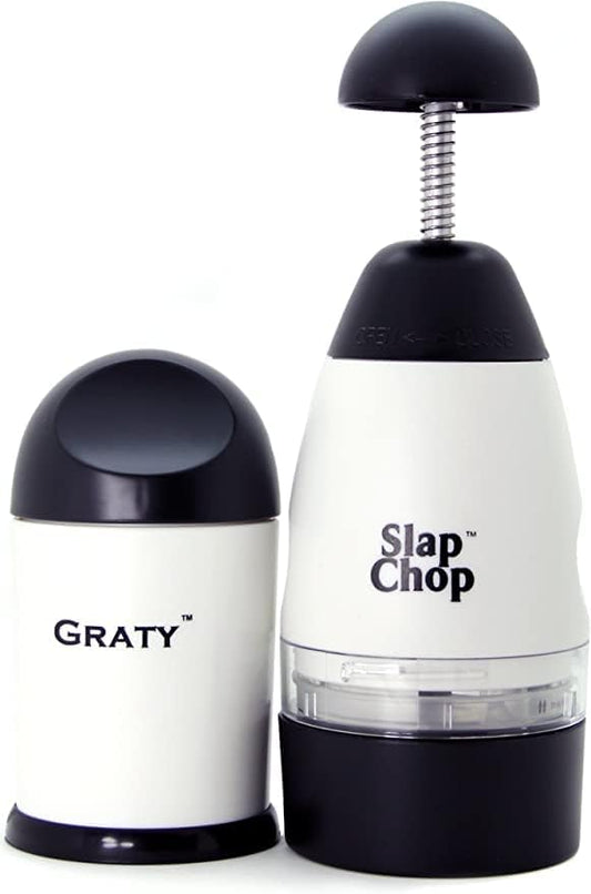 Original Slicer with Stainless Steel Blades & Cheese Graty | Manual Food Chopper & Twist Grater for Cheese, Vegetables, Salad Toppings, & More | Lightweight & Easy to Clean