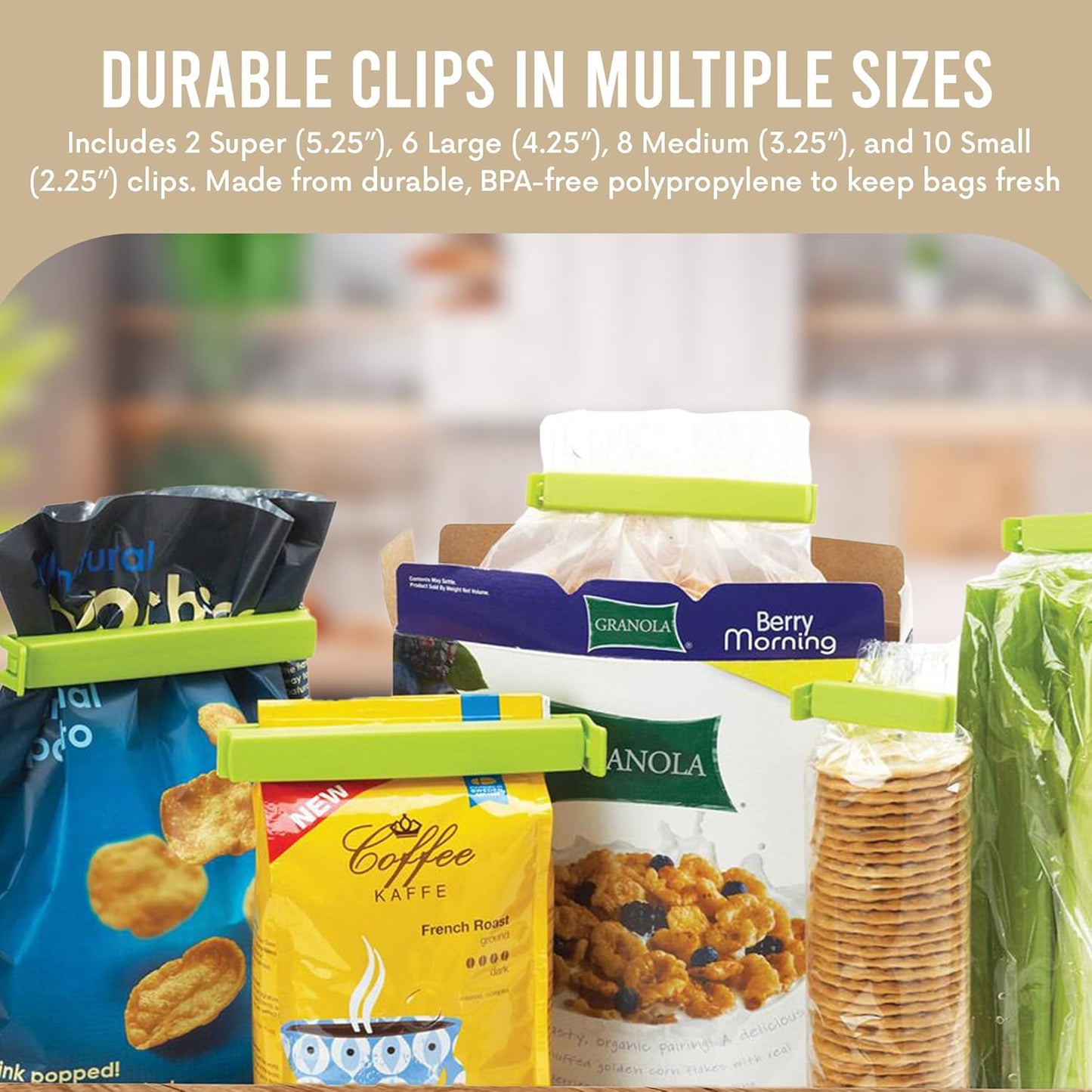 Twixit! Bag Clips - Set of 15 - Keep Food Fresh, Prevent Spillage - Great for Storage and Organization - Microwave, Freezer and Dishwasher-Safe - BPA-Free