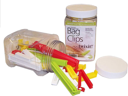 Twixit! Bag Clips - Set of 15 - Keep Food Fresh, Prevent Spillage - Great for Storage and Organization - Microwave, Freezer and Dishwasher-Safe - BPA-Free