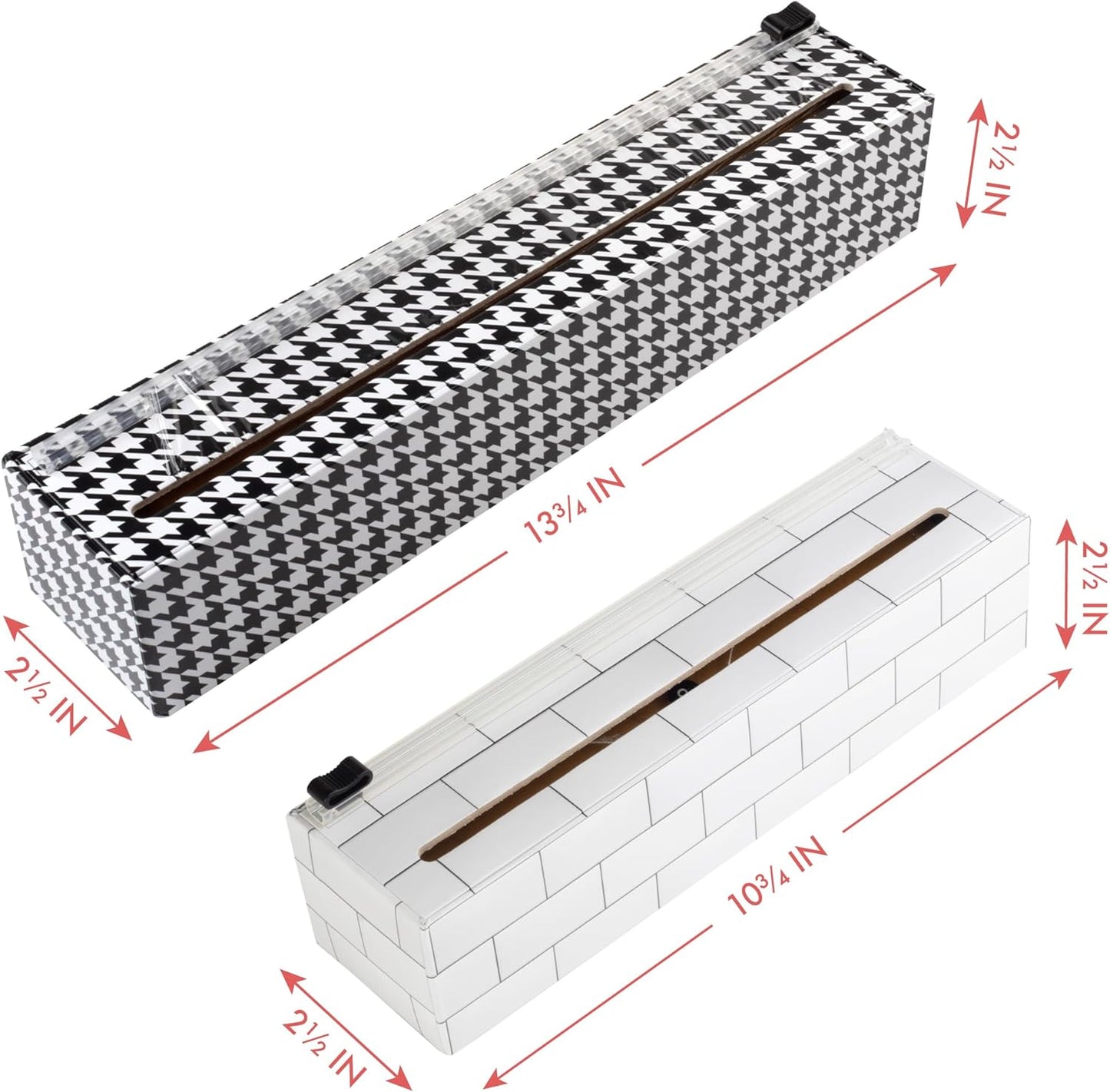 ® Subway Tile Refillable 9” Plastic Wrap Dispenser - Includes One 9" x 250' Roll of Professional Grade Plastic Wrap - and Kosher Certified - Reusable Dispenser w/Slide Cutter