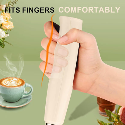 Black Handheld Milk Frother Wand for Coffee, Rechargeable Electric Whisk with 3 Heads 3 Speeds Drink Mixer Coffee Frother For Latte, Cappuccino, Hot Chocolate, Egg