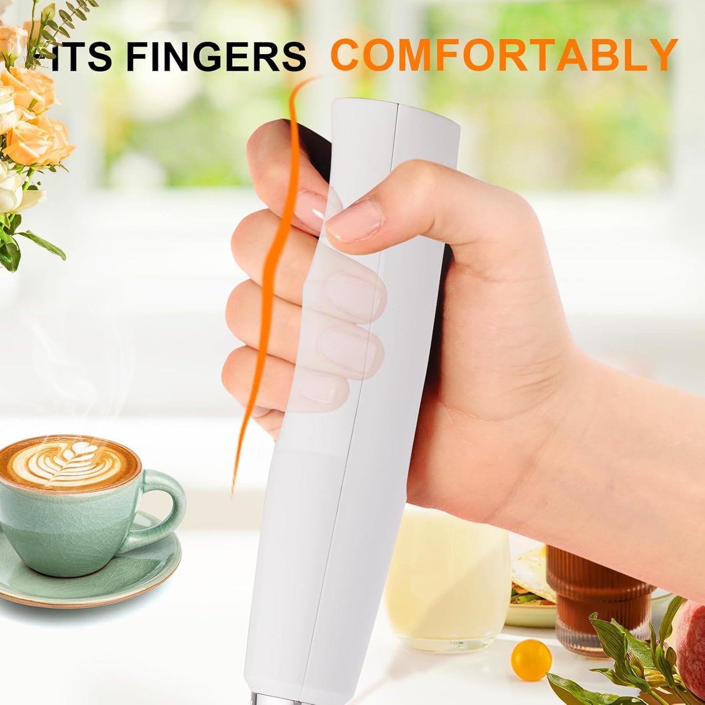 Black Handheld Milk Frother Wand for Coffee, Rechargeable Electric Whisk with 3 Heads 3 Speeds Drink Mixer Coffee Frother For Latte, Cappuccino, Hot Chocolate, Egg
