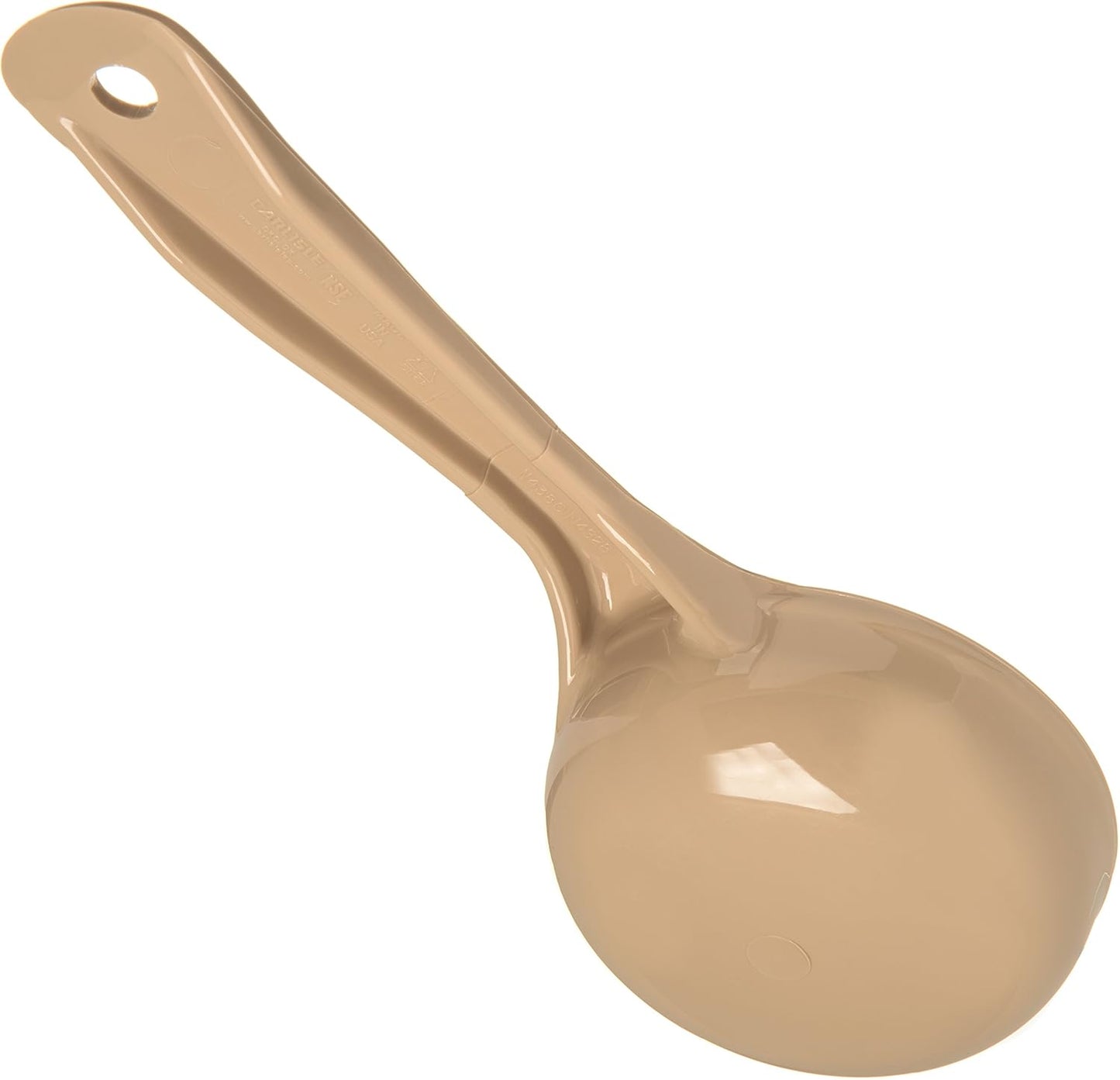Measure Miser Solid Spoon Measuring Spoon with Short Handle for Kitchens, Plastic, 4 Ounces, Beige