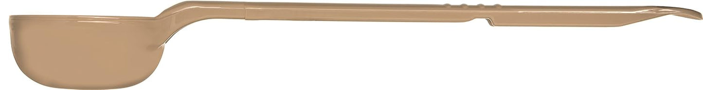 Measure Miser Solid Spoon Measuring Spoon with Short Handle for Kitchens, Plastic, 4 Ounces, Beige