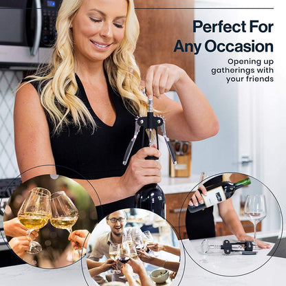 HiCoup Wine Opener - Wing Corkscrew Beer and Wine Bottle Opener w/Winged Grip - Easy to Use Cork Remover