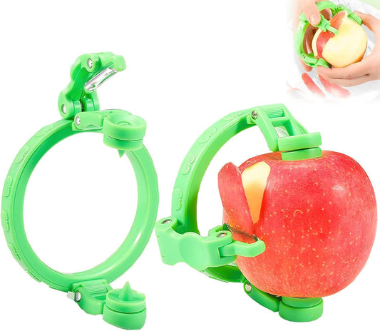 2Pcs Handheld Rotary Apple Peeler – 2025 New Fun Fruit Peeler for Pears Peaches | Manual Peeling Tool,Stainless Steel Blade | Foldable & Adjustable Slicer Gadget for Kitchen