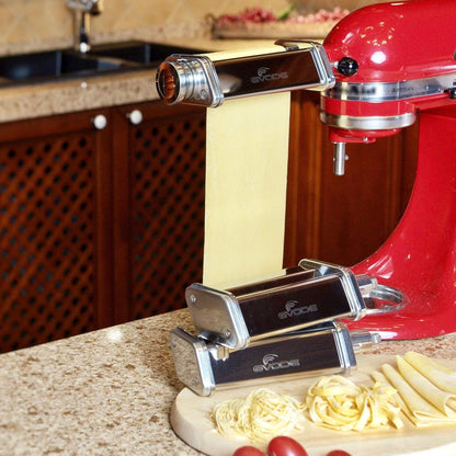 3Pcs Pasta Attachment for KitchenAid Stand Mixer, 304 Stainless Steel | Pasta Maker Attachment Set with Pasta Roller, Spaghetti Cutter and Fettuccine Cutter, Fits all Household KitchenAid Mixer