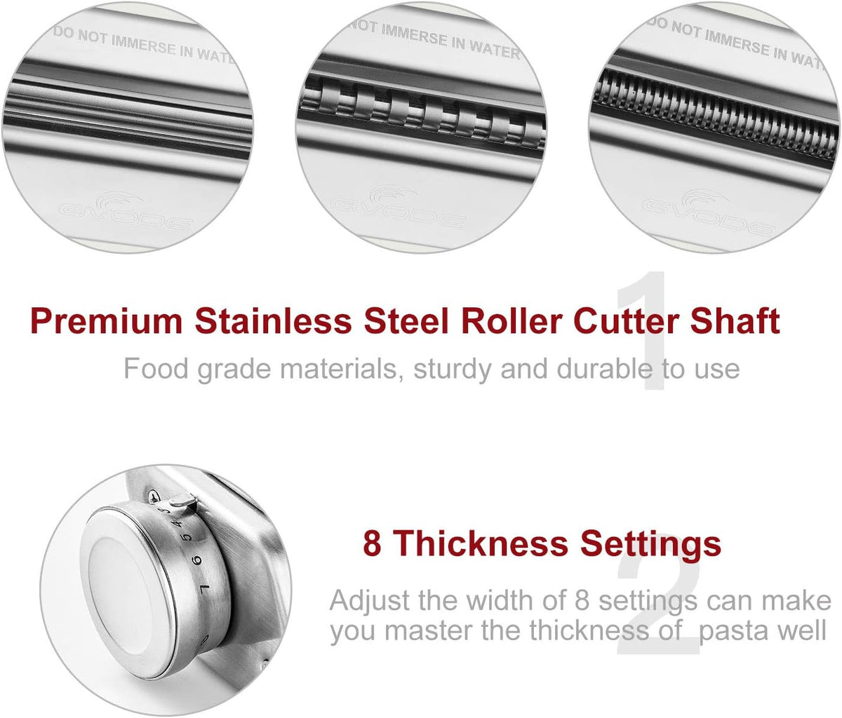 3Pcs Pasta Attachment for KitchenAid Stand Mixer, 304 Stainless Steel | Pasta Maker Attachment Set with Pasta Roller, Spaghetti Cutter and Fettuccine Cutter, Fits all Household KitchenAid Mixer