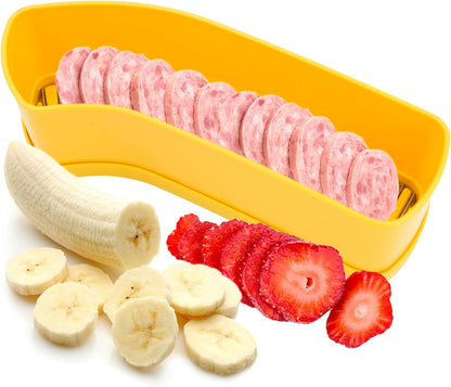 Large Fruit Slicer - Banana, Strawberry, Egg Cutter for Kitchen Yellow
