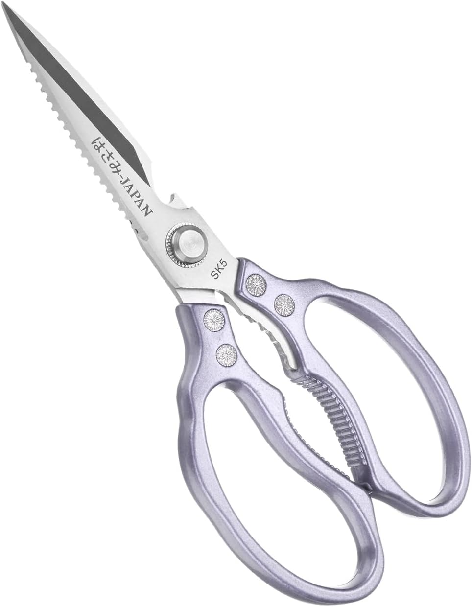 Kitchen Scissors, 9" Multi-Purpose Stainless Steel Heavy Kitchen Shears for Food/Poultry/Pizza/Herb, Lotus Handle Shape Cooking Scissors Dishwasher Safe [Silver Tone]