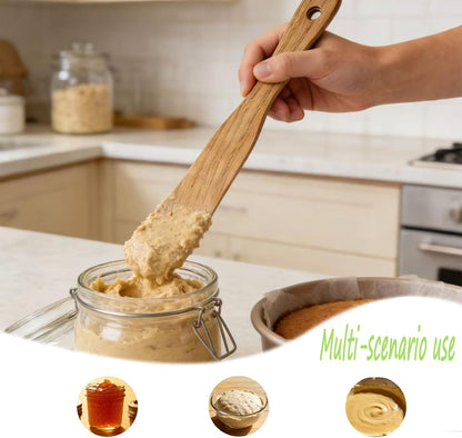 2 Pack Long Handle Spurtle for Sourdough Starter, Wooden Dough Mixer Set